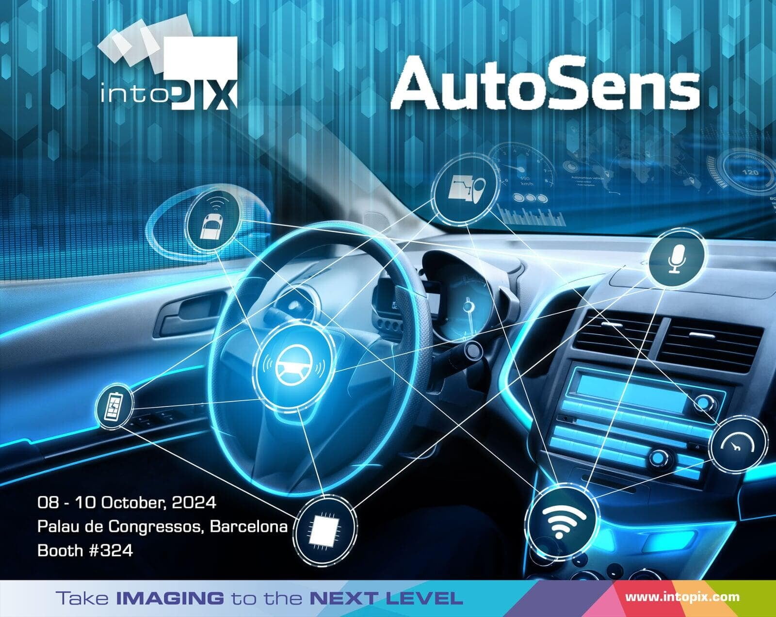 intoPIX Présentation de solutions d'imagerie automobile innovantes à l'occasion du salon AutoSens Europe 2024